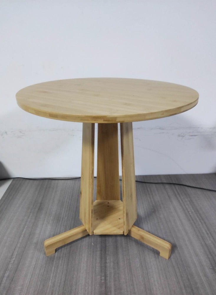 C&C Home Multipurpose Modern Design Portable Bamboo Round Coffee Side Table 50 x 54 Centimeter  - Image 2