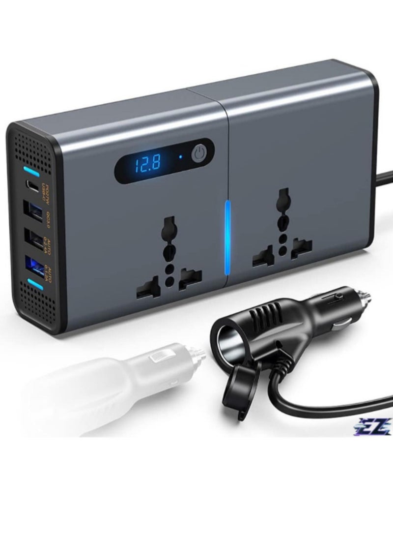ELTRAZONE "200W Car Inverter with LED Display: USB & Type-C Charging for Ultimate Convenience"  - Image 1