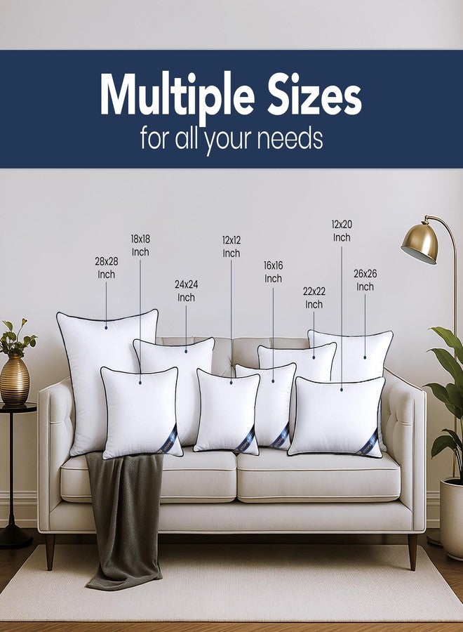 Utopia Bedding Throw Pillow Inserts (Pack of 2, White), 22 x 22 Inches Decorative Indoor Pillows for Sofa, Bed, Couch, Cushion Sham Stuffer - Image 3