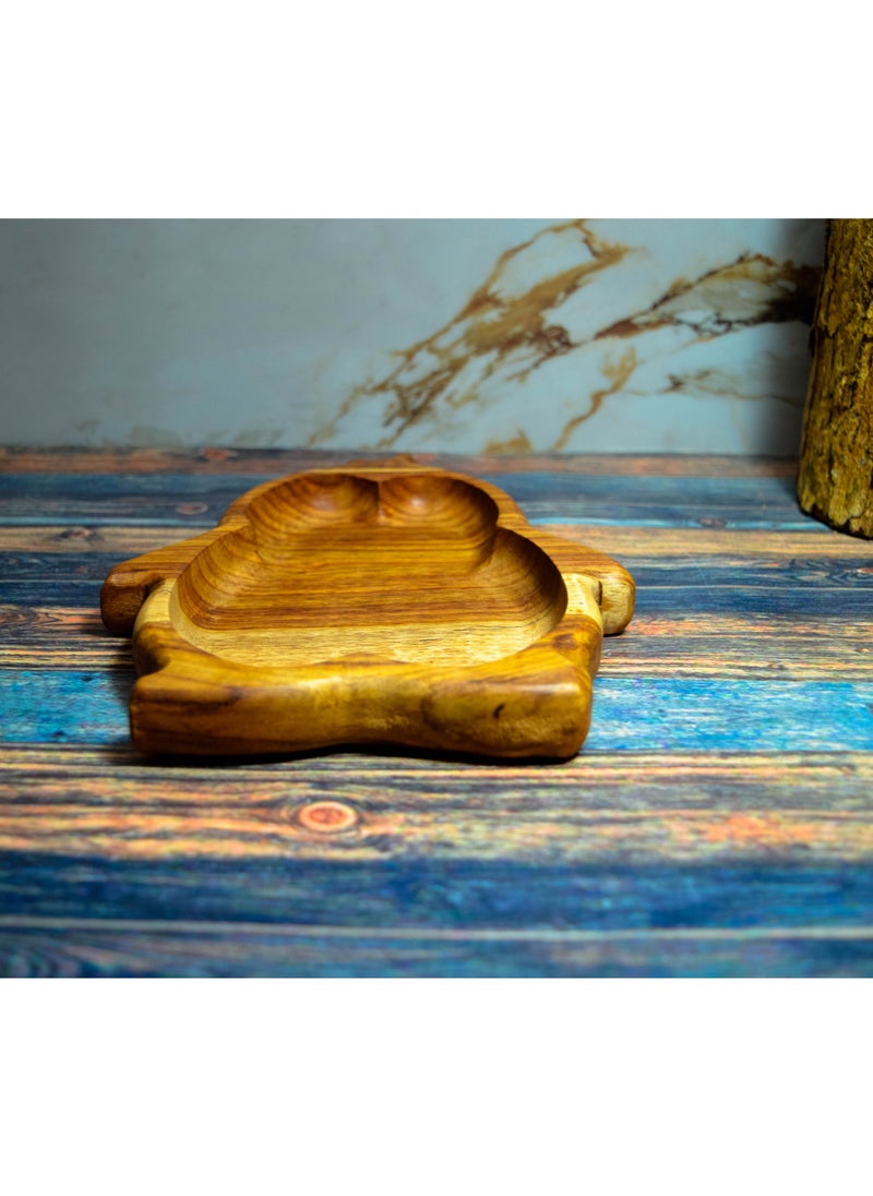 Egypt Antiques - Children's food or snack dish in the form of a wooden penguin, handmade, 100% natural colors, - Image 1