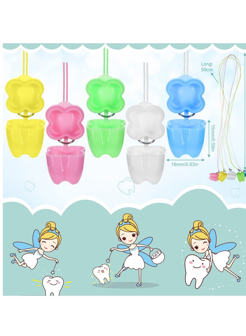 KASTWAVE 30 Pcs Lost Teeth Saver Necklace Organizer for Lost Teeth, Lovely Baby Milk Tooth Fairy Storage Box, Children Teeth Save Box for Lost Teeth Storage Box, Children's Day Gifts - Image 3
