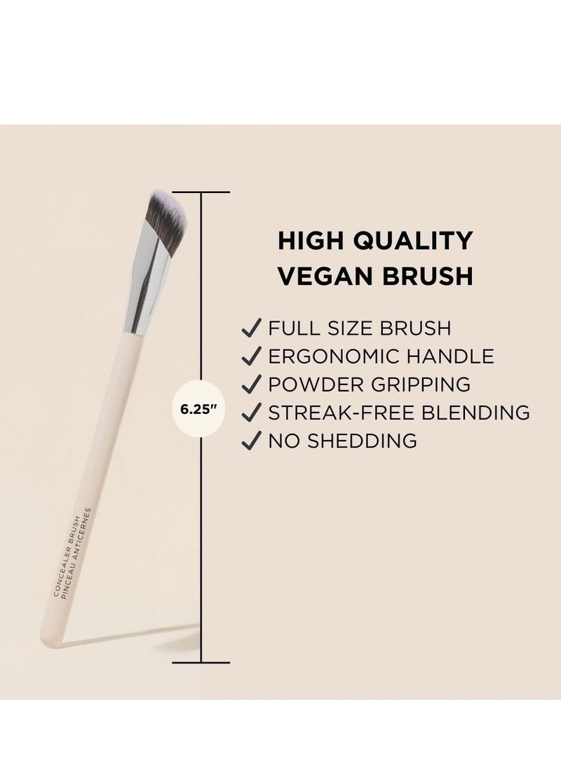 HALEYS HALEYS Concealer Brush VEGAN+CRUELTY-FREE, Sustainable Wood, Vegan Bristles for Airbrushed Finish, For Creams,Liquids, Powder, Streak-free, Perfect Blending, Buffs, Smooths with Control, Special shape  - Image 3