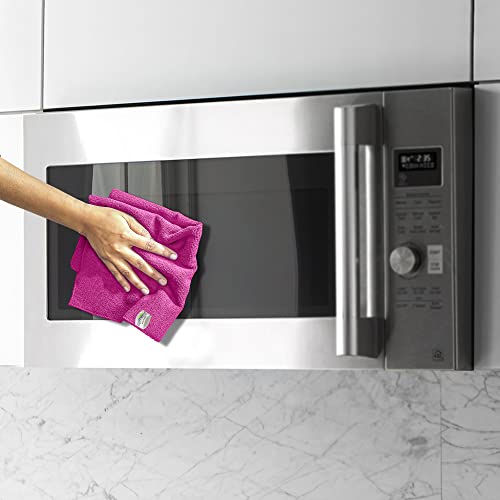 SOFTSPUN Microfiber Cleaning Cloths, 5pcs 40x60cms 340GSM Pink! Highly Absorbent, Lint and Streak Free, Large Multi -Purpose Wash Cloth for Kitchen, Car, Window, Stainless Steel, Silverware. - Image 5