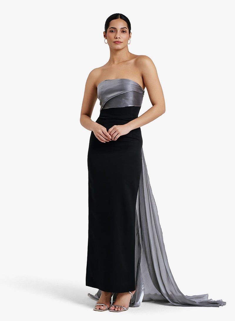 CHASE Off Houlder Draped Maxi Dress - Image 1