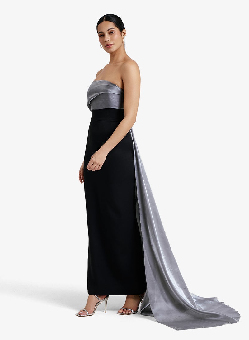 CHASE Off Houlder Draped Maxi Dress - Image 4