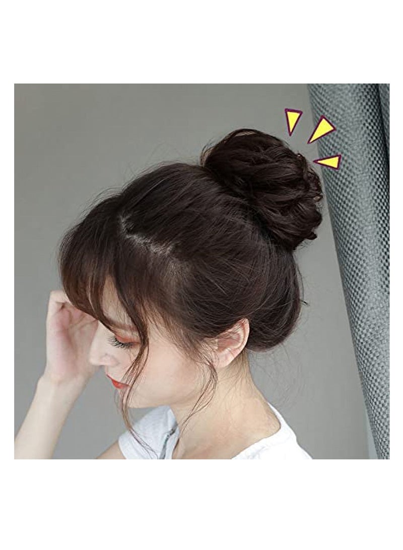 إستيل كعكة شعر فوضوية مع شريط مطاطي مرن وصلات شعر على شكل ذيل حصان أوبدو شينيون دونات على شكل ذيل حصان، شعر صناعي أشعث للنساء (اللون رقم 2403A) - Image 4