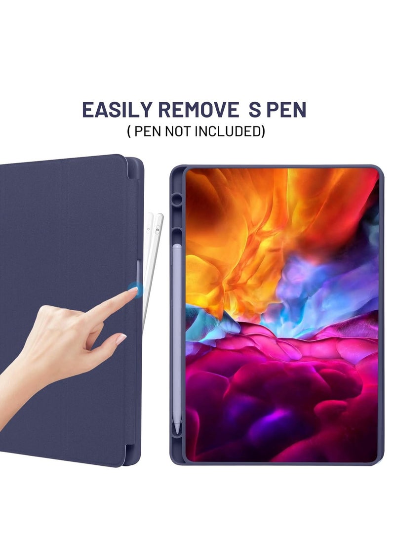 DUSALA Case Compatible with Samsung Galaxy Tab A9 Plus / A9+ 11 Inch 2023, SM-X210/X216/X218 | Trifold Stand Protective Case with Pen Holder | Auto Sleep/Wake Feature | Durable Dark Blue Case for Samsung Tab A9+ Protection - Image 2