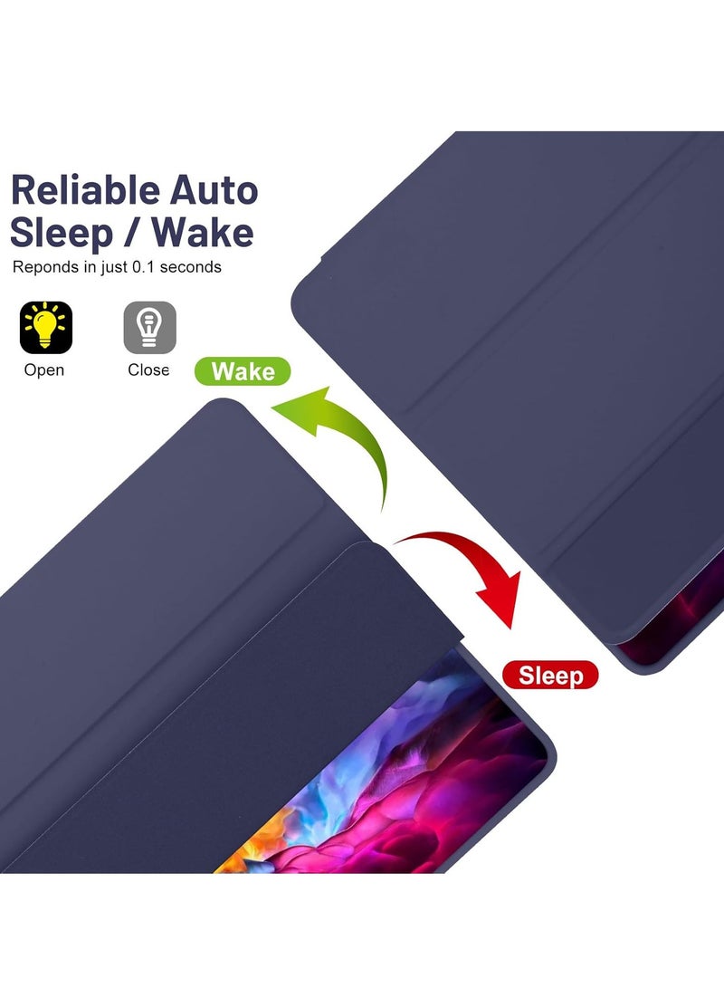 DUSALA Case Compatible with Samsung Galaxy Tab A9 Plus / A9+ 11 Inch 2023, SM-X210/X216/X218 | Trifold Stand Protective Case with Pen Holder | Auto Sleep/Wake Feature | Durable Dark Blue Case for Samsung Tab A9+ Protection - Image 3