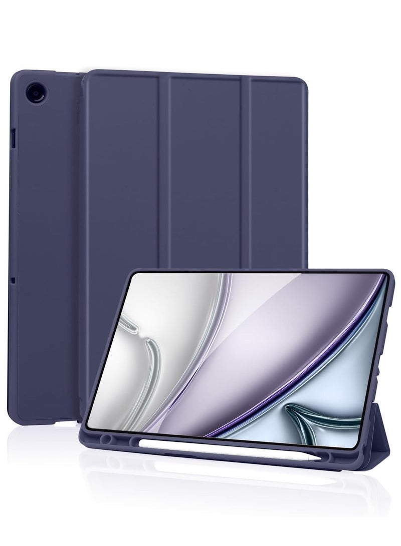 DUSALA Case Compatible with Samsung Galaxy Tab A9 Plus / A9+ 11 Inch 2023, SM-X210/X216/X218 | Trifold Stand Protective Case with Pen Holder | Auto Sleep/Wake Feature | Durable Dark Blue Case for Samsung Tab A9+ Protection - Image 1