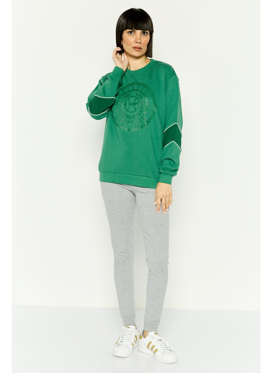 Ellesse Women Sportswear Fit Long Sleeve Outdoor Sweatshirt, Green  - Image 4