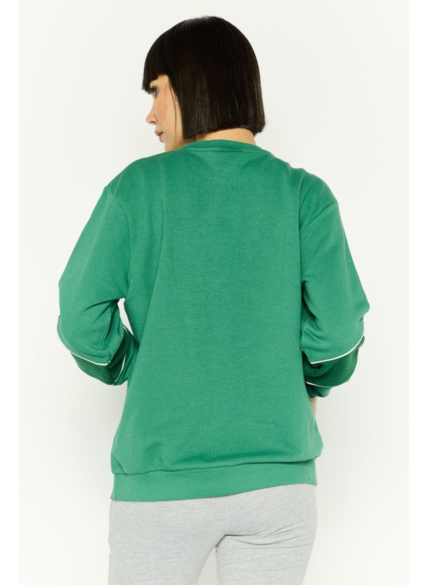 Ellesse Women Sportswear Fit Long Sleeve Outdoor Sweatshirt, Green  - Image 3