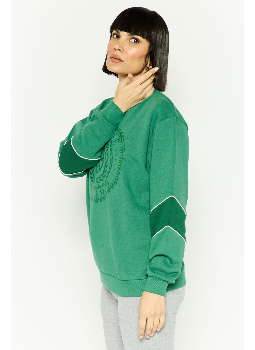 Ellesse Women Sportswear Fit Long Sleeve Outdoor Sweatshirt, Green  - Image 2
