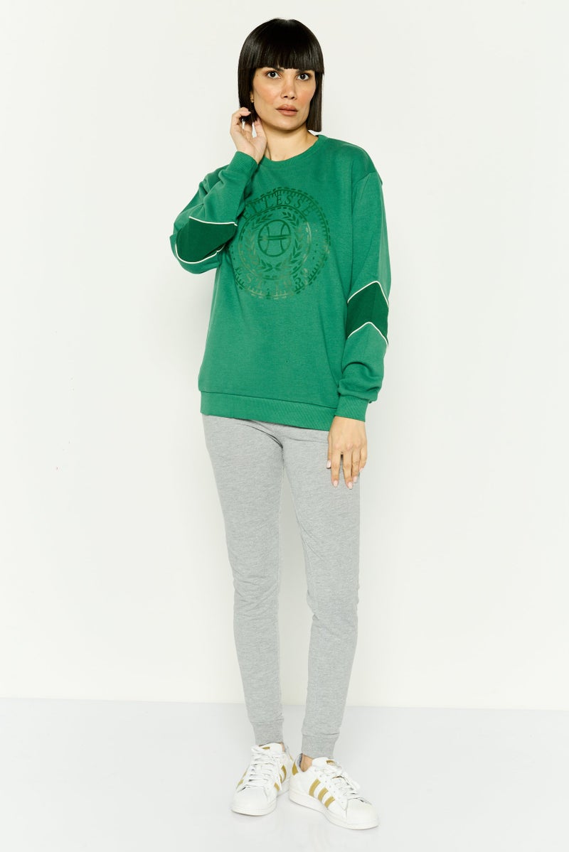 Ellesse سويت شيرت رياضي نسائي بأكمام طويلة مناسب في الهواء الطلق، أخضر - Image 4