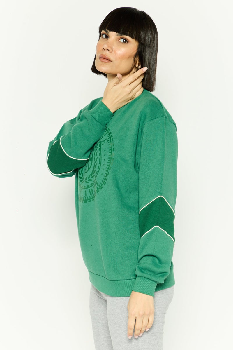 Ellesse سويت شيرت رياضي نسائي بأكمام طويلة مناسب في الهواء الطلق، أخضر - Image 2