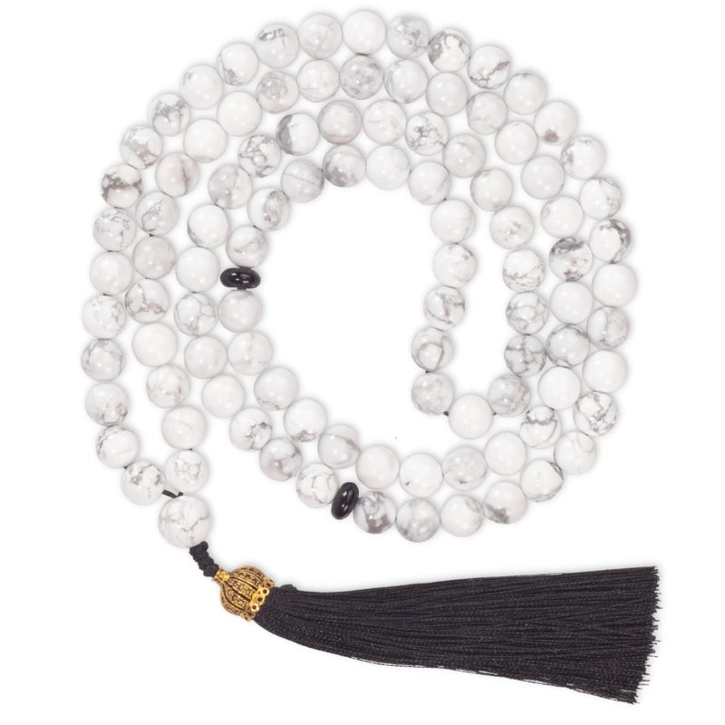 AzanClk Premium Muslim Prayer Beads - Natural Stone (8mm, 99 Beads), Howlite, White - Image 5