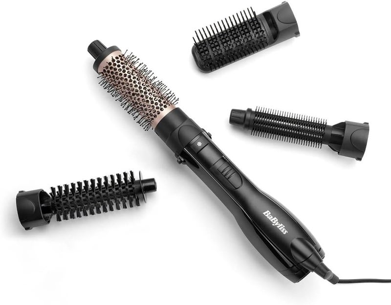 بيبي ليس BaByliss Smooth Finish 1200 Air Brush مع 4 أدوات إضافية: لزيادة حجم الشعر، تشكيله، تصفيفه، ويحتوي على 3 إعدادات لدرجة الحرارة، وتقنية أيونية؛ الرقم الطرازي: AS122E - Image 2