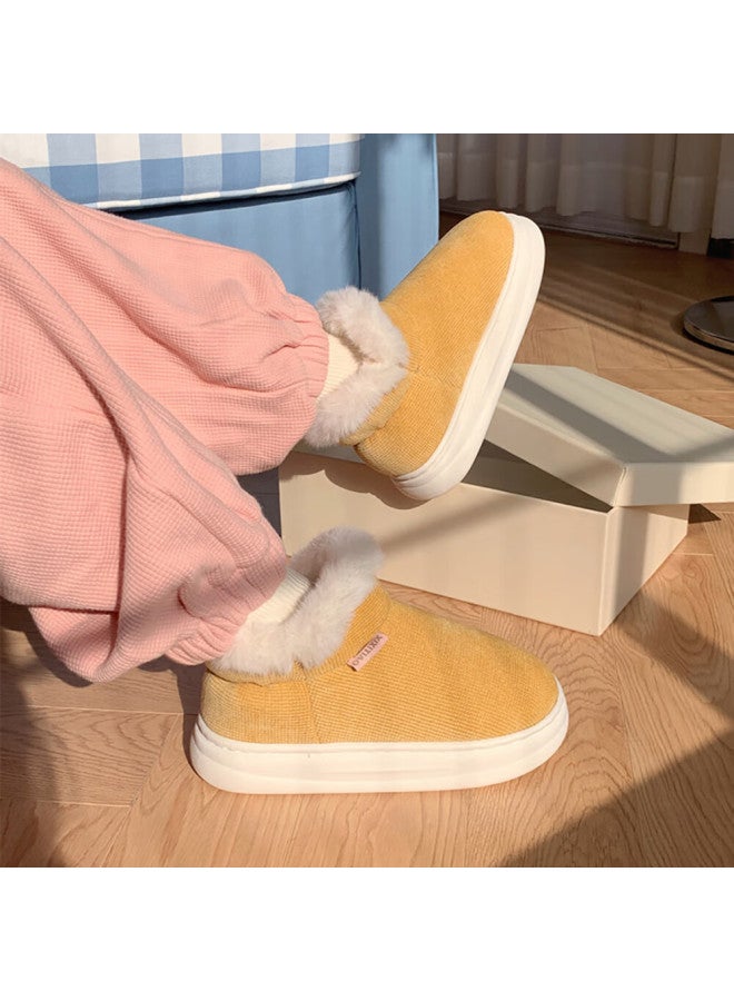 Xixitiao Full-cover Snow Nini Cotton Shoes Indoor Comfortable Anti-slip Soft Bottom Snow Boots Cotton Shoes Women Yellow Size 36-37 - Image 2