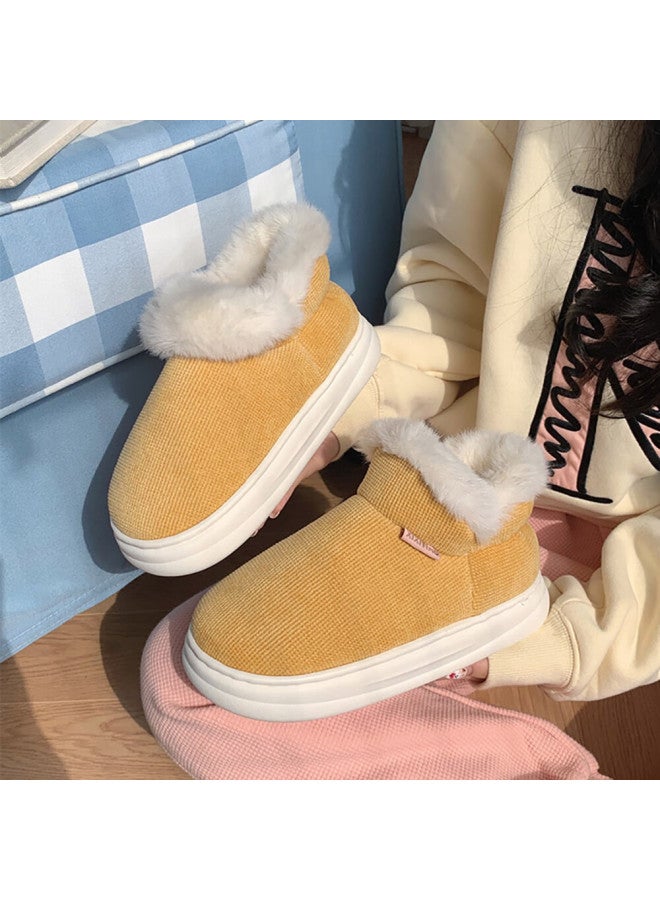 Xixitiao Full-cover Snow Nini Cotton Shoes Indoor Comfortable Anti-slip Soft Bottom Snow Boots Cotton Shoes Women Yellow Size 36-37 - Image 4