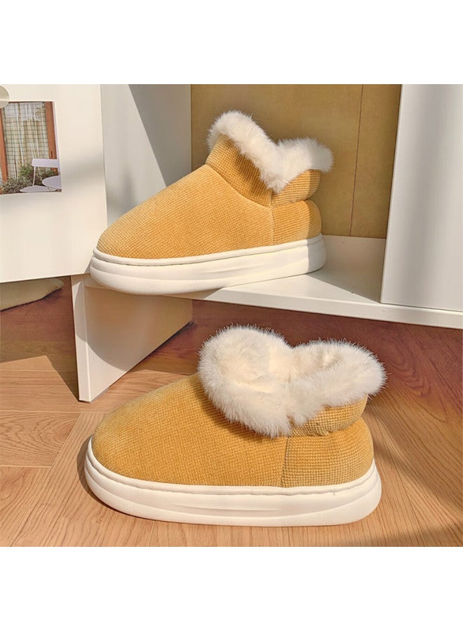 Xixitiao Full-cover Snow Nini Cotton Shoes Indoor Comfortable Anti-slip Soft Bottom Snow Boots Cotton Shoes Women Yellow Size 36-37 - Image 5