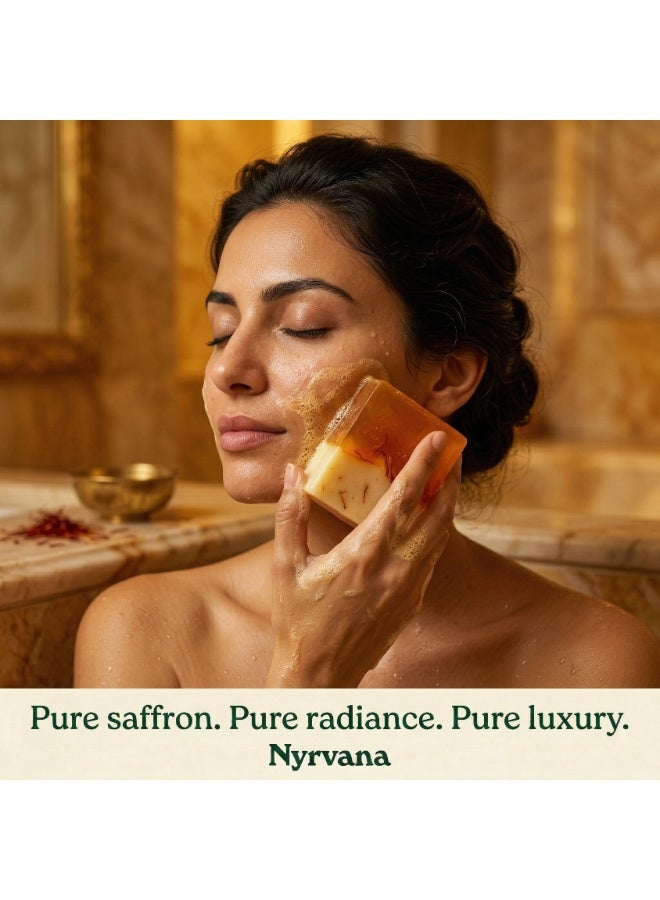 Nyrvana Saffron with Shea Butter Soap 100g (3.52 oz) | Brightening & Even Skin Tone | Ayurvedic Antioxidant Formula | Natural Soap for Radiant Glowing Skin - Image 5