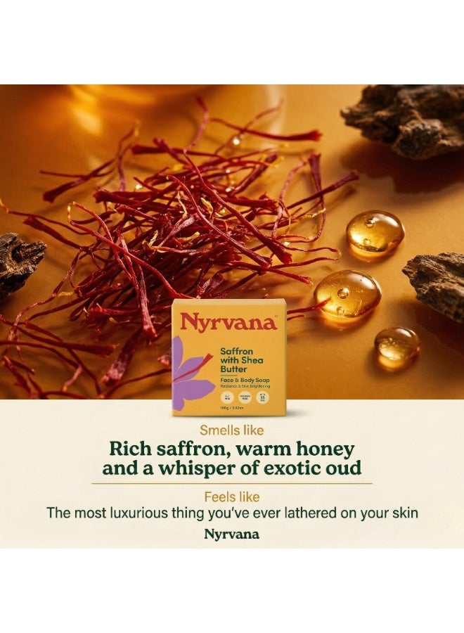 Nyrvana Saffron with Shea Butter Soap 100g (3.52 oz) | Brightening & Even Skin Tone | Ayurvedic Antioxidant Formula | Natural Soap for Radiant Glowing Skin - Image 2