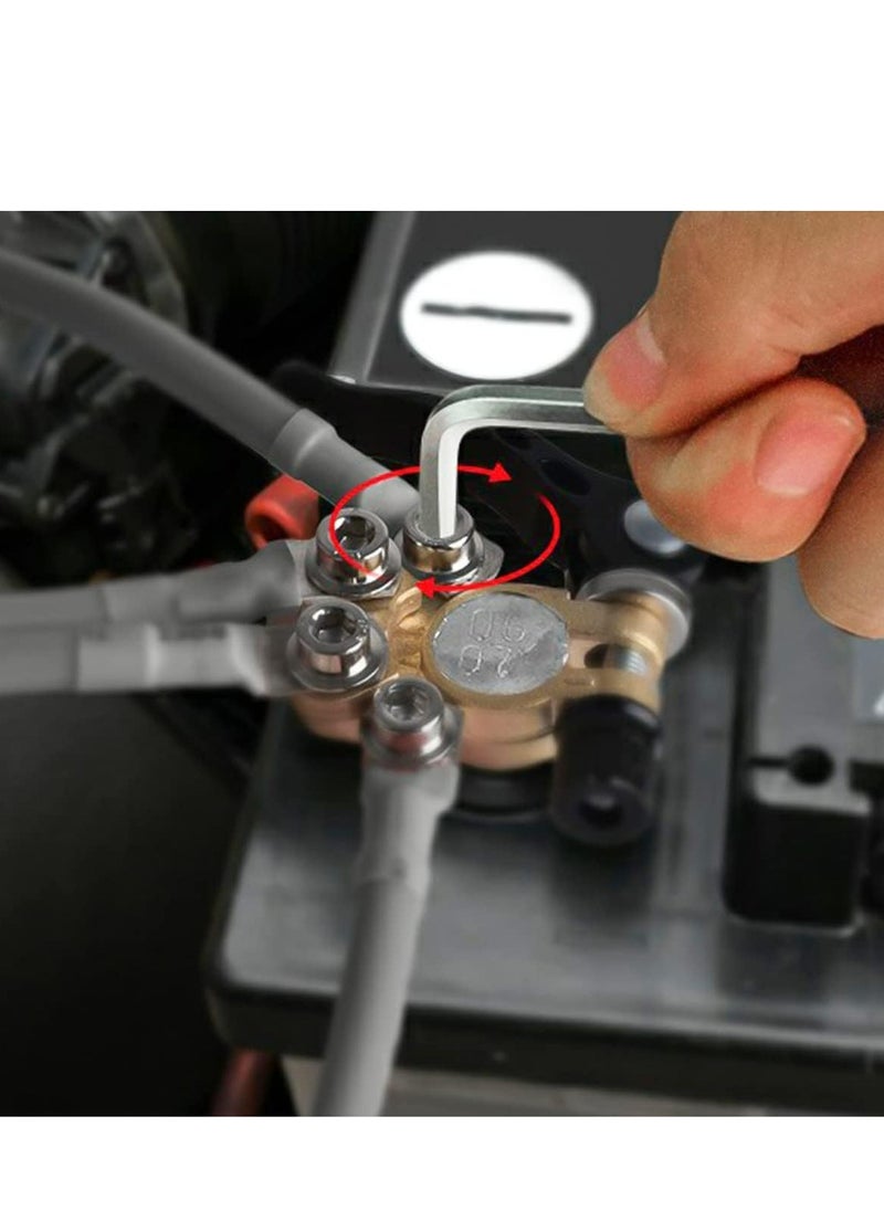 Oasisgalore - 2PCS Battery Terminal Connectors, 4 Way Positive Negative Car Battery Terminals Connector for SAE/JIS Type A Posts - Image 1