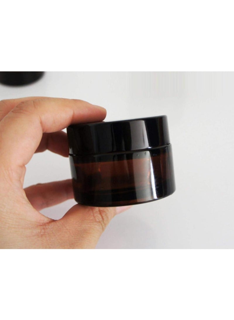 12Pcs 50ml glass brown cosmetic jar with lid,  glass jar with lid empty sample container, with empty cosmetic box