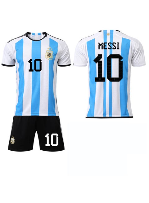 2223 Argentina Home Number 10 Messi World Cup Champion Jersey Set With Socks National Team