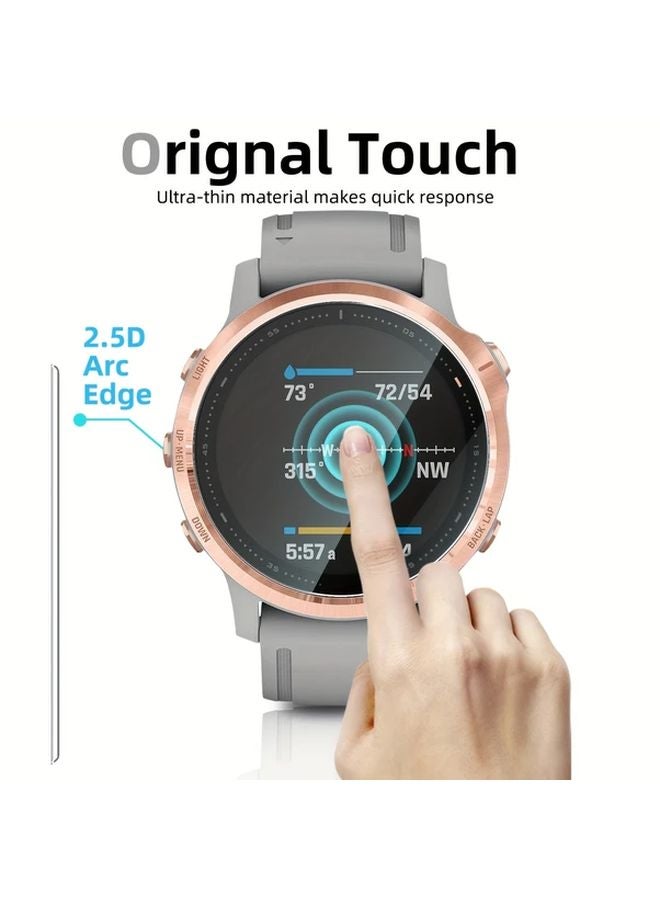 3Pcs Tempered Glass Screen Protector For Garmin Fenix 6 6S 6X 9H Hardness HD Clear - Image 3