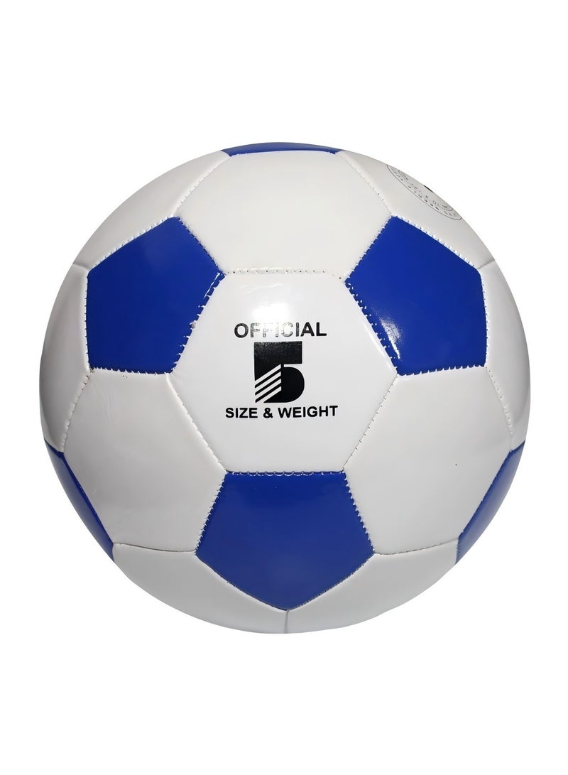 Beauenty World Cup Children's No. 5 Football Campus Primary and Secondary School Football Machine Sewn No. 5 PVC Seamless Competition Training Football (Blue and White)