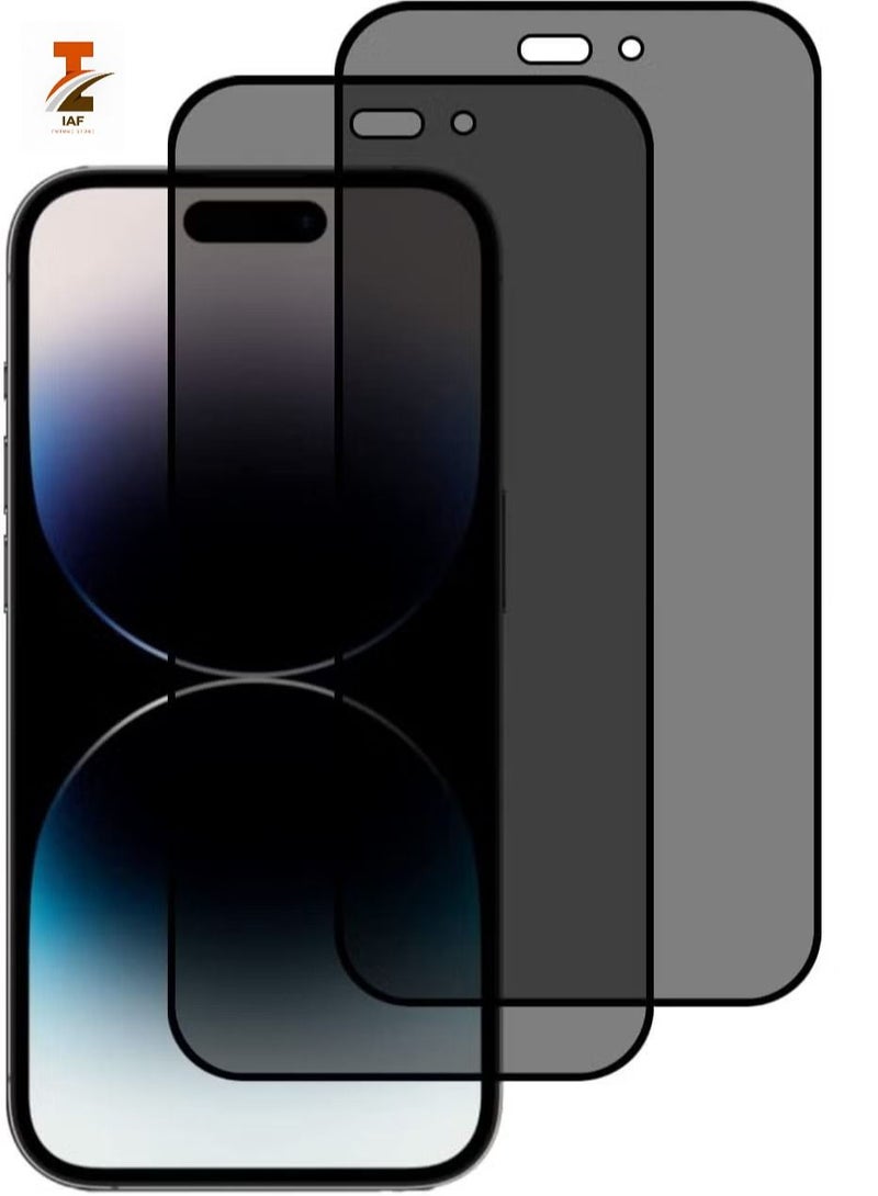 IAF 2 Pack Privacy Screen Protector for iPhone 14 Pro 6.1 Inch 2022 Anti Spy 9H Tempered Glass - Image 1