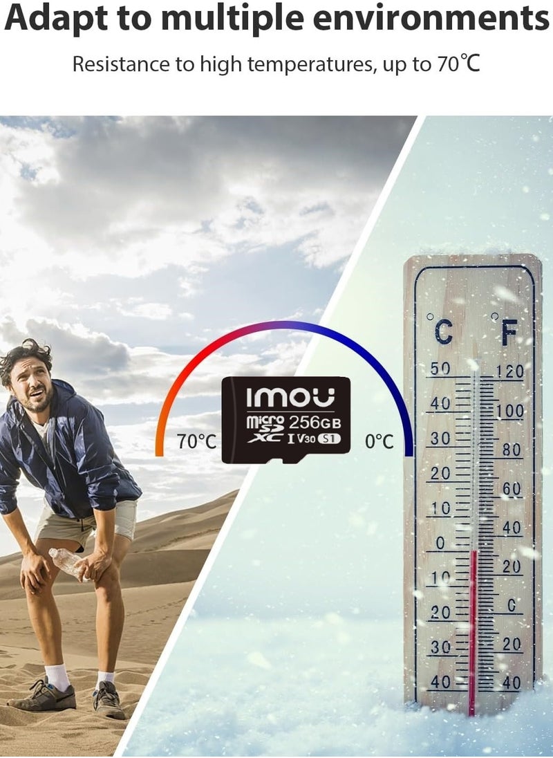 ايمو - بطاقة ذاكرة 256 جيجا مايكرو إس دي فائقة السرعة تصل إلى 100 ميجابايت/الثانية UHS-I فئة 10 فلاش TF بطاقة مايكرو إس دي SDXC عالية التوافق للهواتف الذكية والكمبيوتر اللوحي وكاميرا المراقبة والسويتشات وأجهزة الألعاب وما إلى ذلك - Image 1