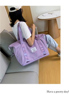 CityRiya-Long Large Shopper Tote, Tote Bag, Women Handbag, Travel Duffel Bag, Hand Bag Ladies, Weekender Bags for Women, Carry-on Tote Workout Bag, Expandable Mommy Bag, Makeup Bag, Women Handbag Sport Bags Purple  - Image 4