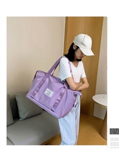 CityRiya-Long Large Shopper Tote, Tote Bag, Women Handbag, Travel Duffel Bag, Hand Bag Ladies, Weekender Bags for Women, Carry-on Tote Workout Bag, Expandable Mommy Bag, Makeup Bag, Women Handbag Sport Bags Purple  - Image 1