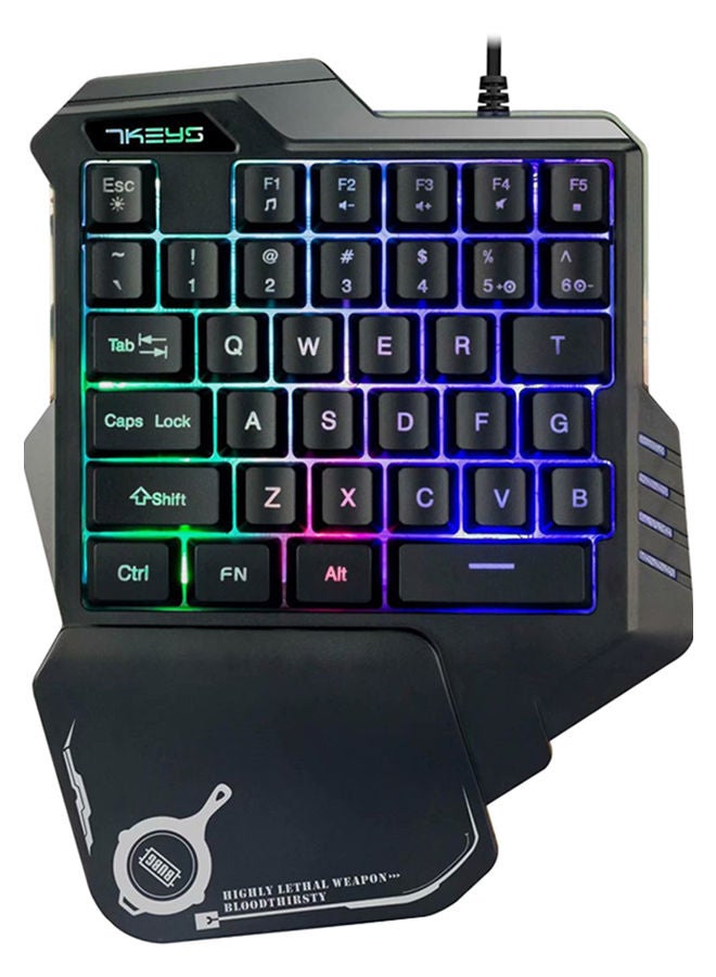 NIBEMINENT Mechanical One-Handed Wired Keyboard Black  - Image 1