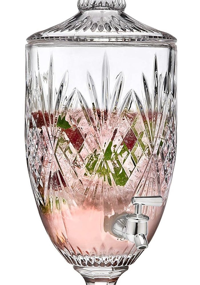 Godinger Dublin 1 Gallon Lead Free Crystal Beverage Dispenser with Tap - Image 1