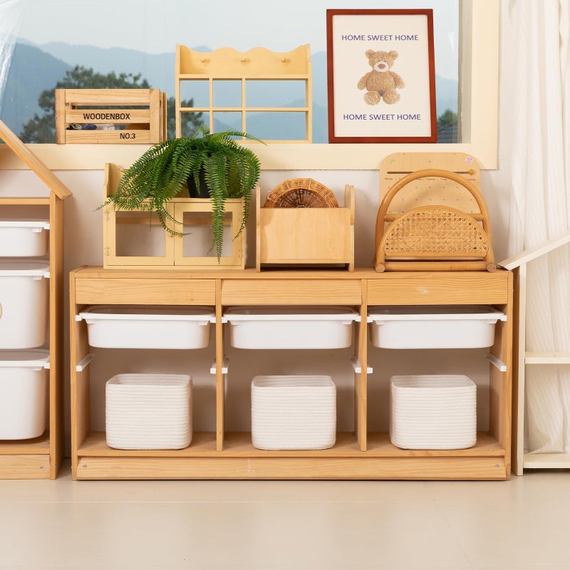 OIAHOMY 9â€x9â€x7â€ Storage Cubes, Cotton Rope Woven Baskets for Organizing, Cube Storage Bin, Small Gift Basket for Shelf, 3-Pack, White - Image 3