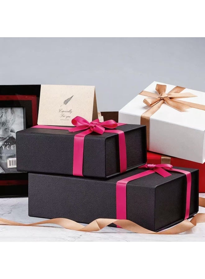 CUNUUDOOL Gift Boxes 35 x 20 x 11.2 Cm.Large Black Gift Box With Magnetic Lids Luxury Gift Box for Groomsman Proposal Gifts Contains Card, Ribbon, Filler Birthday Gift Packing. - Image 5