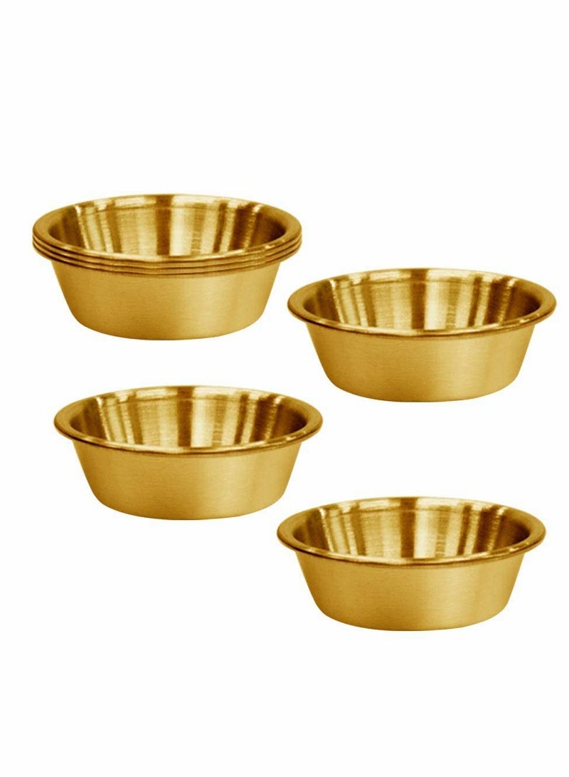 Premium Stainless Steel Dipping Bowls - Set of 6 Gold Mini Sauce Cups for Sushi, Appetizers & Condiments (2.3oz) - Image 1