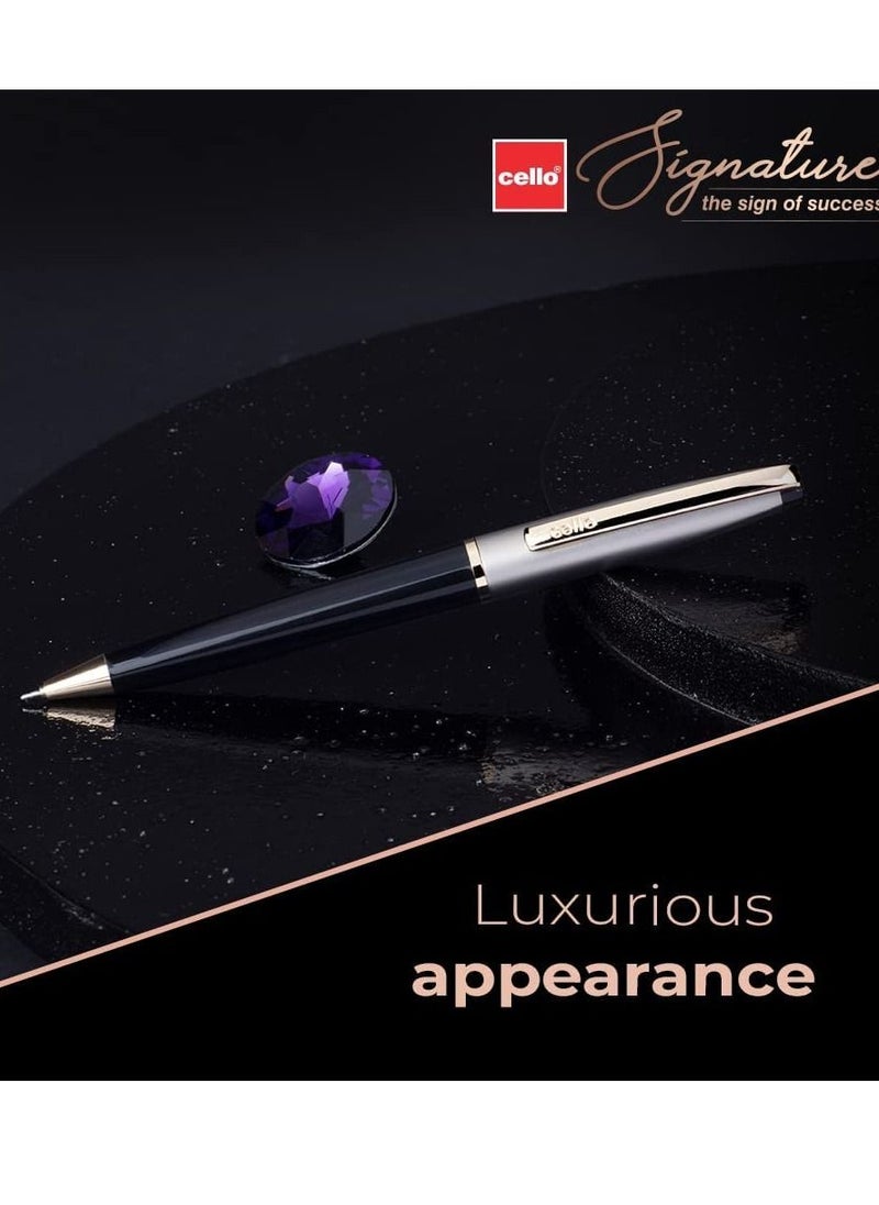 Cello - قلم حبر معدني فاخر من Signature Moonlit حبر أزرق - Image 1
