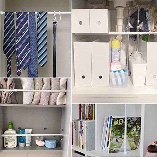 AIJIEGUANG Spring Tension Curtain Rods 28-43 Inch Adjustable Spring Loaded Small Mini Extendable Heavy Duty Black Curtain Tension Rod For Kitchen, Bathroom, Window, Bookshelf,Closet - Image 5