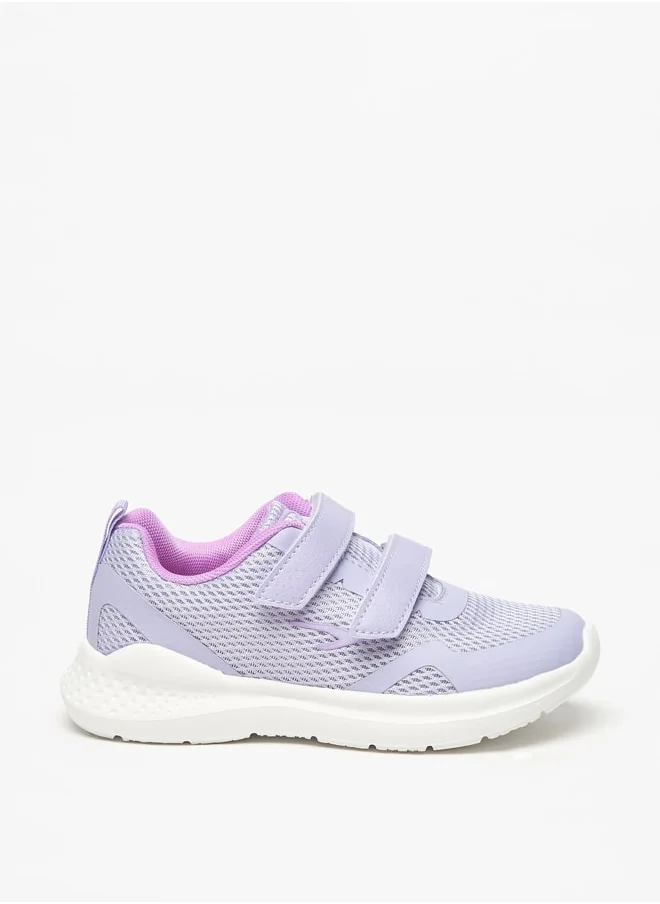 داش Mesh Textured Sports Shoes with Hook and Loop Closure