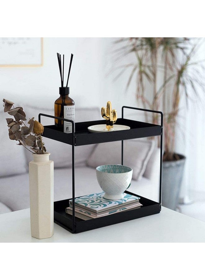 12FOR COLLECTION 2-Tier Standing Rack/Metal Bathroom Countertop Storage Rack/Kitchen Organizer/Spice Rack/Sorage shelf for kitchen/Cosmetic Shelf/ 2-Tier Kitchen Rack (Black-1) - Image 4