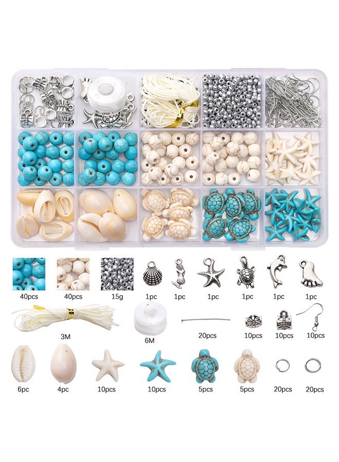 beadia Summer Ocean Style DIY Jewelry Making Kit, Turtle Beads Charms Starfish Gemstone Stone for Jewelry Making DIY Bracelet Necklace - Image 2