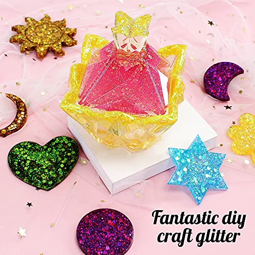 Estanoite Iridescent Chunky Glitter 100g, Mixed Multi Purpose for Arts & Crafts, Wine Glass Decoration, Weddings, Flowers, Cosmetic for Face, Eye, Body, Nails, Hair (White) - Image 4