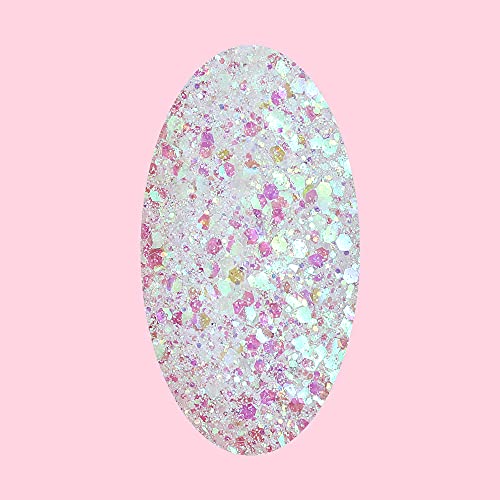 Estanoite Iridescent Chunky Glitter 100g, Mixed Multi Purpose for Arts & Crafts, Wine Glass Decoration, Weddings, Flowers, Cosmetic for Face, Eye, Body, Nails, Hair (White) - Image 2