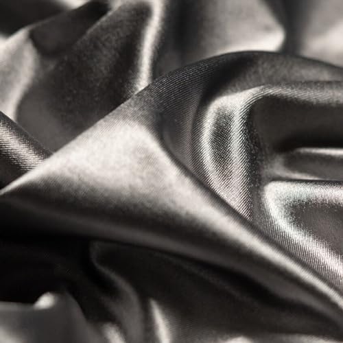 Ice Fabrics 4 Way Stretch Silky Spandex Satin Fabric by The Yard - 60" Wide Shiny Satin Spandex Fabric for Dresses, Active Wear, Yoga Pants, Table Cloth - Thick and Heavy - Dark Grey - 1 Yard - Image 5