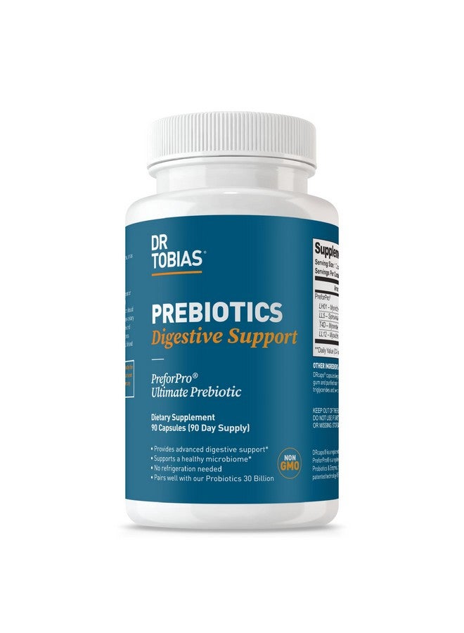 Dr. Tobias Dr. Tobias Prebiotics Digestive Support, Advanced Prebiotic Supplement for Gut Health, Immune Function & Boost for Probiotics for Women & Men, Vegan, Non-GMO, 90 Capsules, 90 Servings  - Image 1