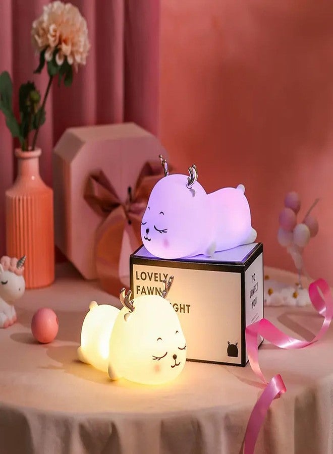 GITGRNTH Rechargeable Silicone Cloud Night Light for Kids | Silicon Deer Design | Color-Changing LED Lamp | Soft Night Lamp Gift for Toddlers, Teens, Valentine’s Day | Cute Room Decor - Image 3