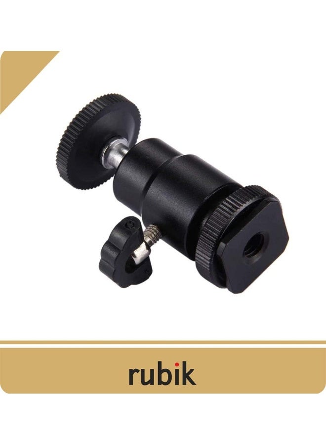 Rubik 2 Pack Aluminum Alloy 360 Degree Rotating Swivel Mini Ball Head With 1/4" Hot Shoe Mount Adapter For Dslr Camera Like Canon, Nikon, Sony/Camcorder, Htc Vive, Light Stand, Gopro  - Image 5